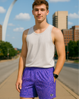 RF Wear Men's Snakeskin Shorts - Purple - Model Front View