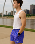 RF Wear Men's Snakeskin Shorts - Purple - Model Side View