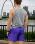 RF Wear Men's Snakeskin Shorts - Purple - Model Back View