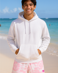 RF Wear Men's Tie Dye Shorts - Pink/White - Model Front View