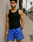 RF Wear Men's Mesh Bandana Shorts - Blue - Model Front View