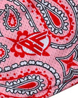 Close-Up of RF-Wear Mesh Bandana Shorts in Pink with RF logo