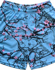 RF Wear Men's Mesh Blossom Shorts - Sky-Blue/Pink
