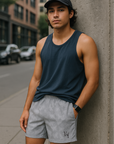 RF Wear Men's Mesh Butterfly Shorts - Grey - Model Front View