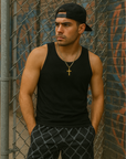 RF Wear Men's Mesh Chain Link Shorts - Black/Grey - Model Front View