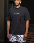 RF Wear Men's Mesh Chain Link Shorts - White/Black - Model Front View