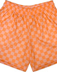 RF Wear Men's Mesh Checkered Shorts - Peach