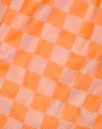 RF Wear Men's Mesh Checkered Shorts - Peach - Close Up