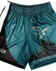 Men's Mesh Philadelphia Cityscape Shorts - Green/Black