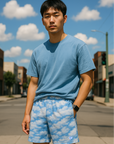 RF Wear Men's Mesh Cloud Shorts - Blue - Model Front View