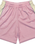 RF Wear Men's Mesh Cream Stripe V-Cut Shorts - Pink
