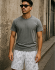 RF Wear Mesh Cross 2.0 Shorts - White/Grey - Model Front View