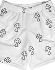 RF Wear Men's Mesh Crosses Shorts 3.0 - White/Black