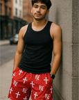 RF Wear Mesh Cross Shorts - Red - Front