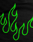 RF Wear Men's Mesh Fire Shorts - Black/Green
