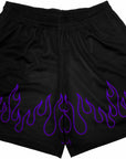 RF Wear Men's Mesh Fire Shorts - Black/Purple