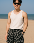 RF Wear Men's Mesh Flame Shorts - Black/Grey - Model Front View