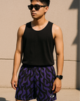 RF Wear Men's Mesh Flame Shorts - Purple/Black - Model Front View