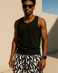 RF Wear Mesh Flame Shorts - White/Black - Model Front View