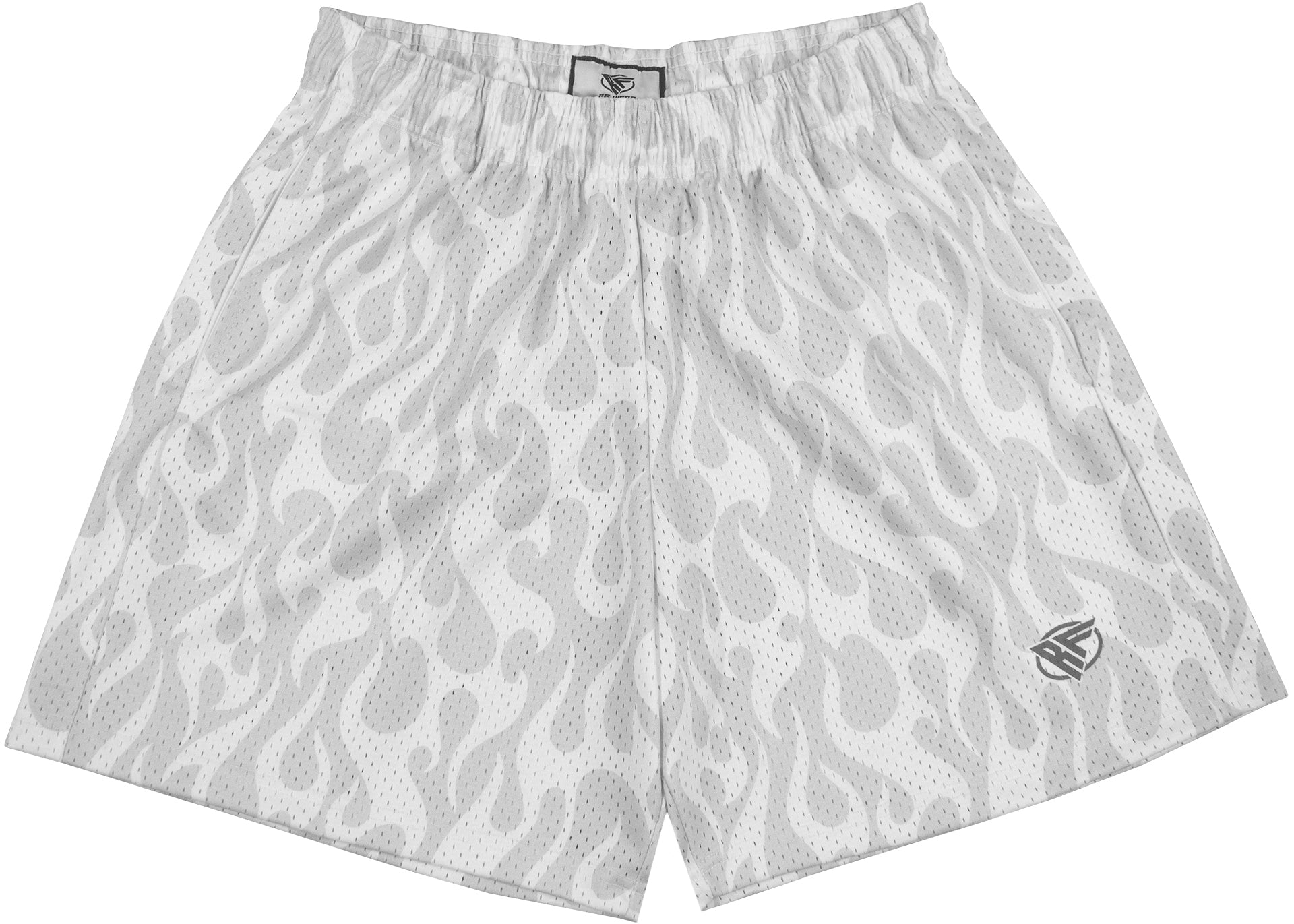 RF Men's Mesh Flame Shorts - White/Grey