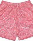 RF Wear Men's Mesh Floral Rose Shorts - Pink