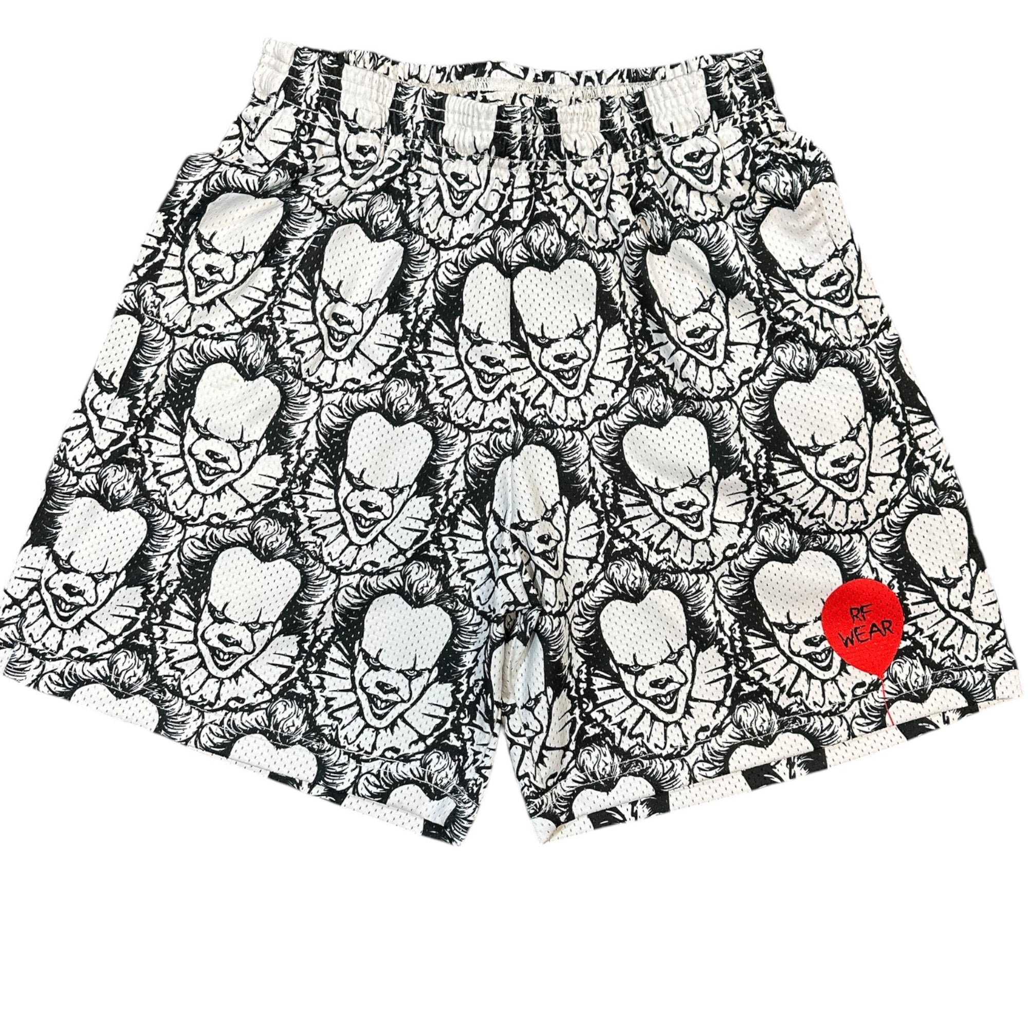RF Men's Mesh Horror Clown Shorts - Black/White