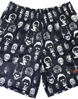 RF Men's Mesh Horror Faces Shorts - Black/White