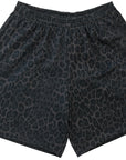 RF Wear Men's Mesh Animal Print Shorts - Leopard - Black