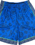 RF Wear Men's Mesh Minnesota Paisley Basketball Shorts - Blue