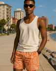 RF Wear Mesh Paisley Shorts - Apricot/Cream - Front