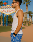 RF Wear Mesh Paisley Shorts - Blue/White - Side