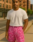 RF Wear Mesh Paisley Shorts - Fuchsia/White - Front