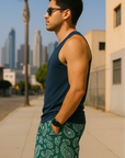 RF Wear Mesh Paisley Shorts - Green/White - Side