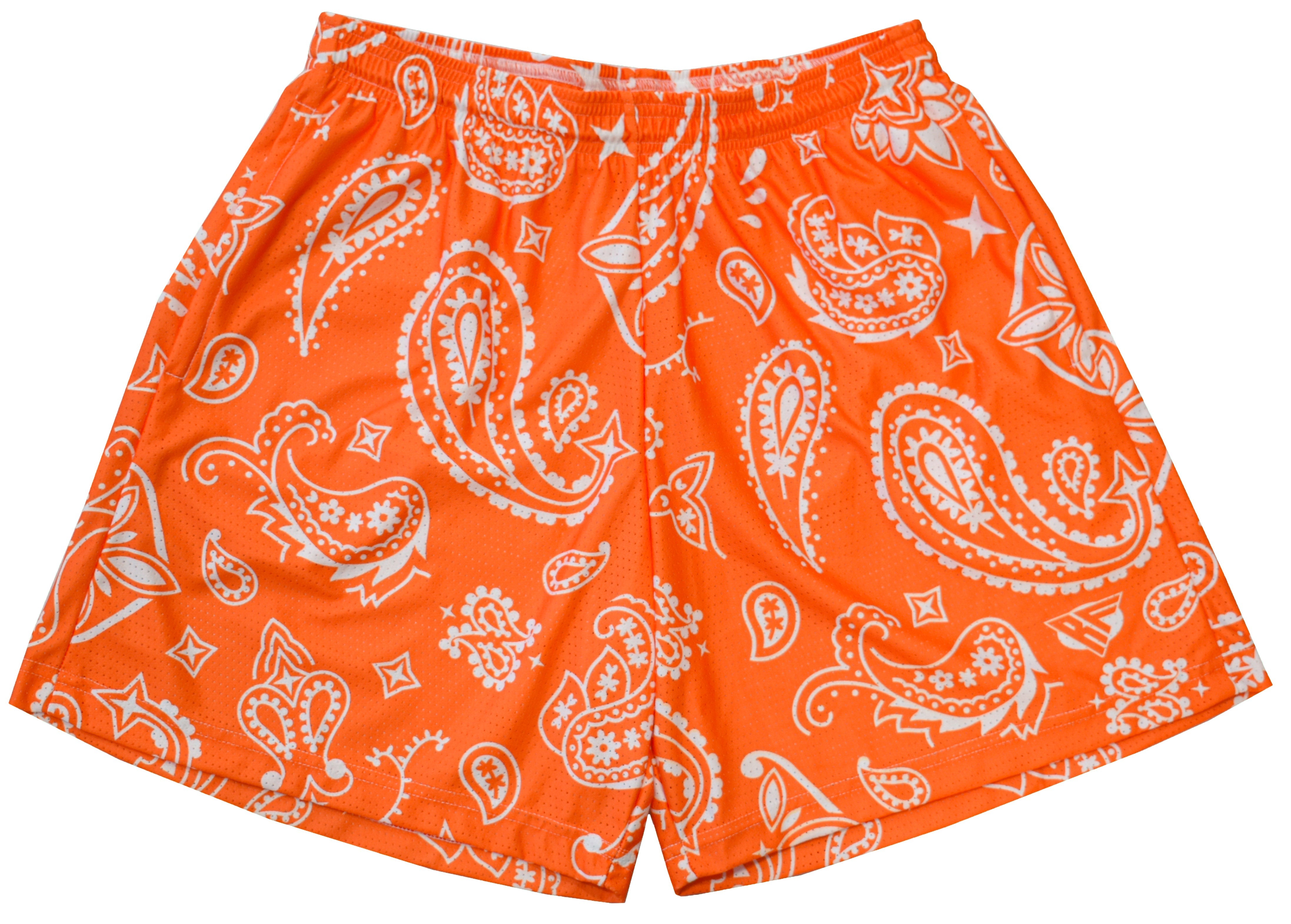 RF Men's Mesh Paisley Shorts - Orange/White – RFwear