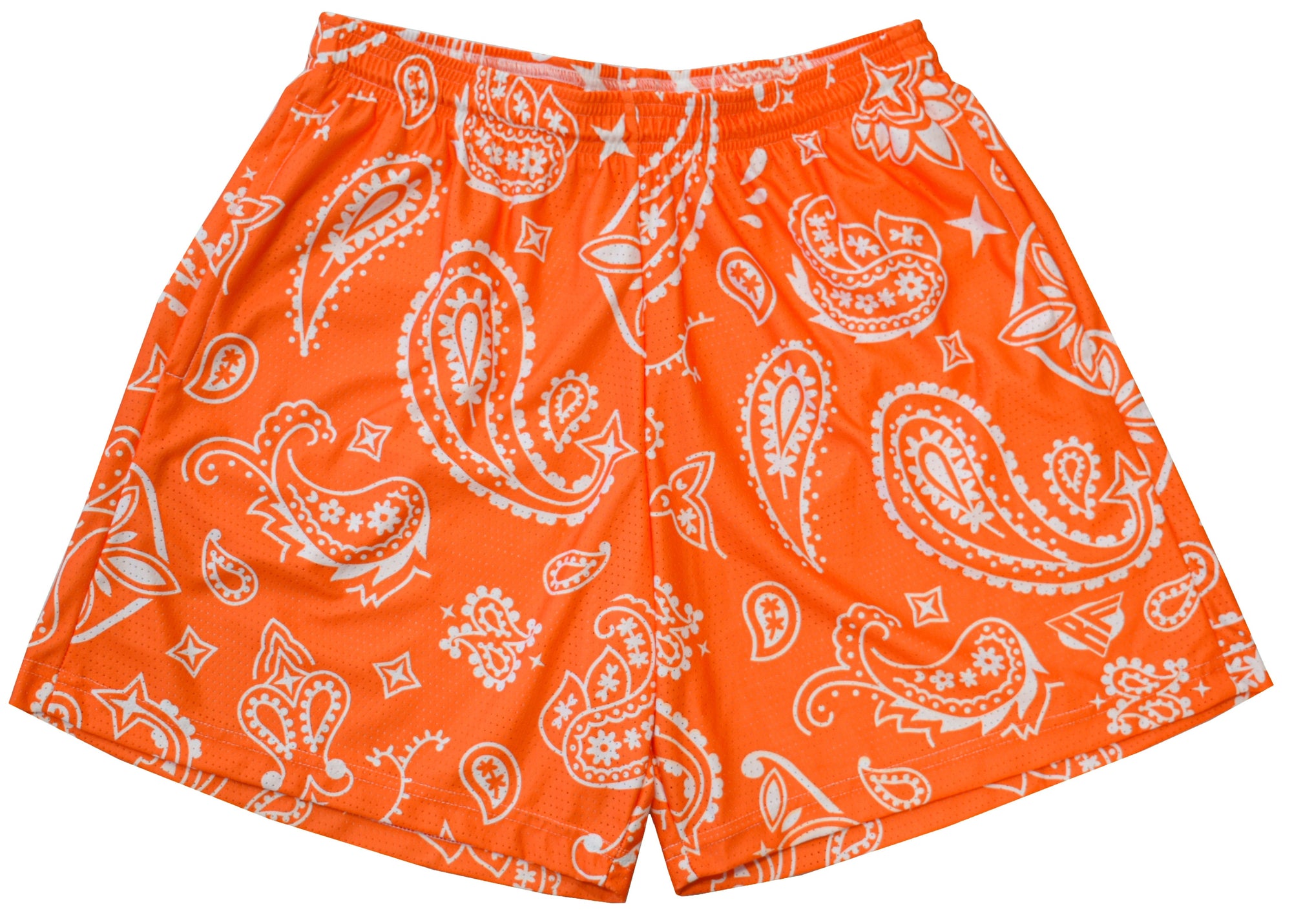 RF Wear Mesh Paisley Shorts - Orange/White