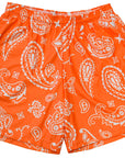 RF Wear Mesh Paisley Shorts - Orange/White