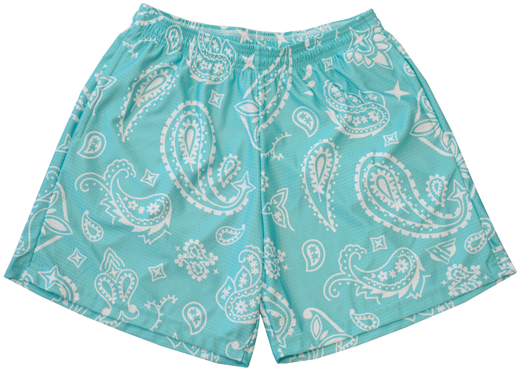 RF Wear  Mesh Paisley Shorts - Teal/White