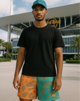 RF Wear Mesh Split Paisley Shorts - Aqua/Orange - Front