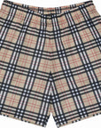 RF Wear Men's Mesh Tartan Plaid Shorts - Tan/Black