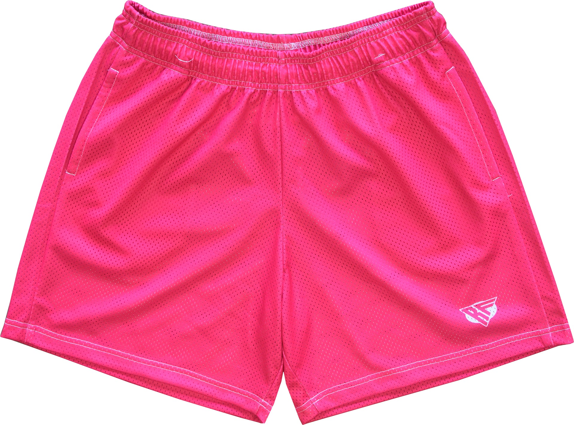 RF Wear Men's Mesh Solid Color Shorts - Fuchsia