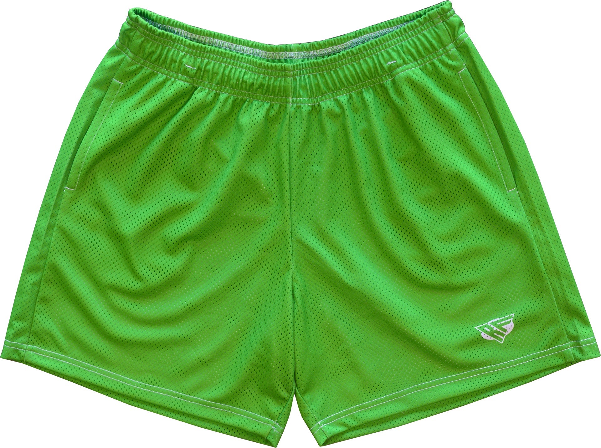RF Wear Men's Mesh Solid Color Shorts - Lime Green