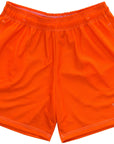 RF Wear Men's Mesh Solid Color Shorts - Orange