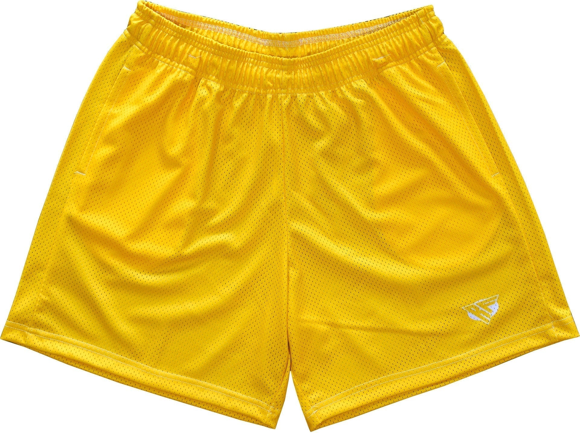 RF Wear Men's Mesh Solid Color  Shorts - Yellow