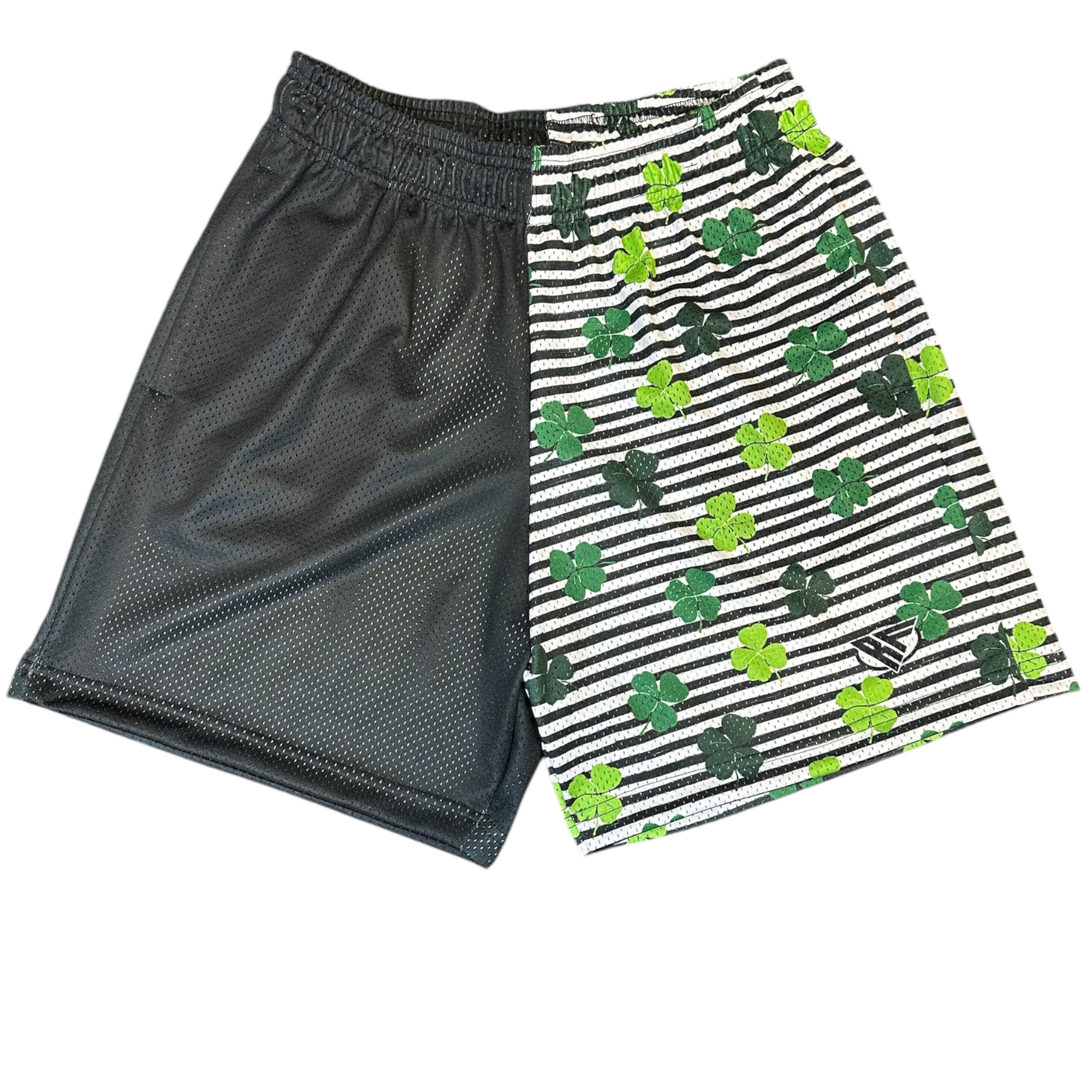 RF Men's Mesh Split Shamrock Shorts - Black/Green