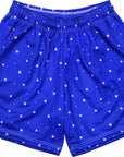 RF Wear Men's Mesh Star Shorts - Blue with White Stars