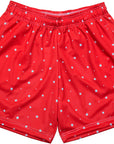 RF Wear Men's Mesh Star Shorts - Red with White Stars