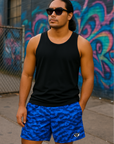 RF Wear Men's Mesh Tiger Camo Shorts - Blue - Model Front View