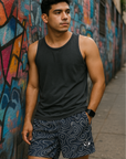 RF Wear Men's Mesh Topography Shorts - Navy - Model Front View