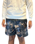 RF Wear Men's Mesh Tree Camo Shorts - Storm - Model Front View-2