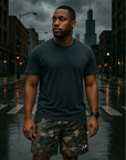 RF Wear Men's Mesh Tree Camo Shorts - Storm - Model Front View